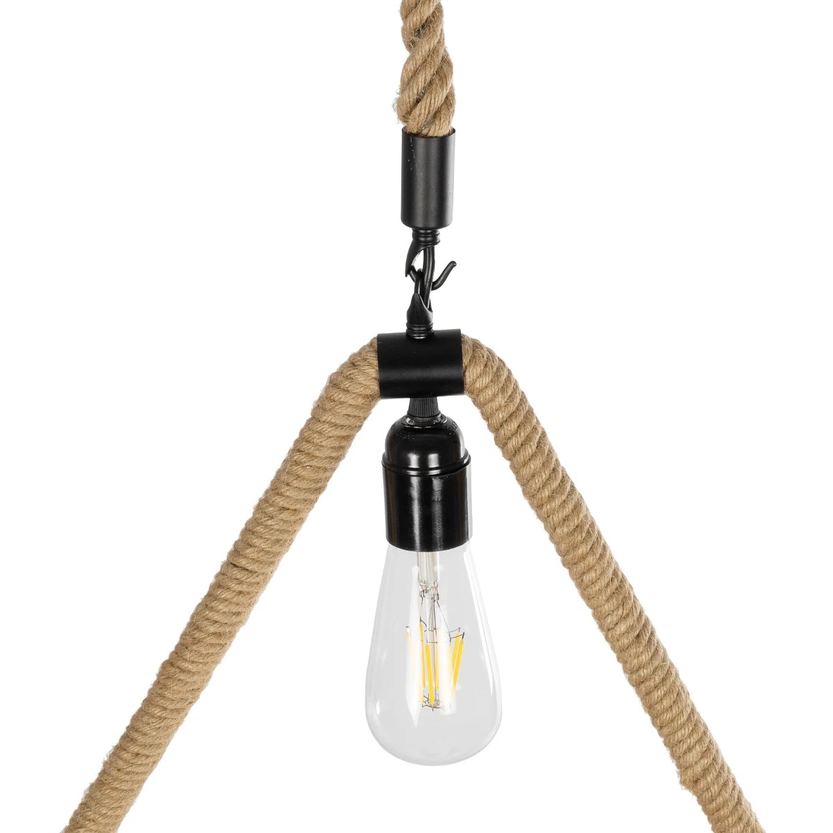 LEDTM® MALVERN 999-0235 Vintage Κρεμαστό Φωτιστικό Οροφής με Ντουί 1 x E27 AC 220-240V IP20 - Μαύρο & Μπεζ - Μ38 x Π4 x Υ42.5cm - Image 7