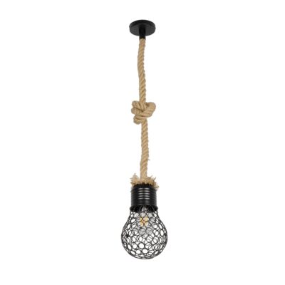 LEDTM® URBAN 999-0191 Vintage Κρεμαστό Φωτιστικό Οροφής με Ντουί 1 x E27 AC 220-240V IP20 - Μαύρο & Μπεζ - Μ15 x Π15 x Υ80cm