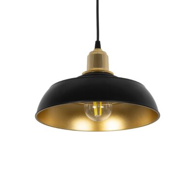 LEDTM® LOAN 203-0279 Μοντέρνο Κρεμαστό Φωτιστικό Οροφής με Ντουί 1 x E27 AC 220-240V IP20 - Μαύρο & Χρυσό  - Μ25.5 x Π25.5 x Υ17cm
