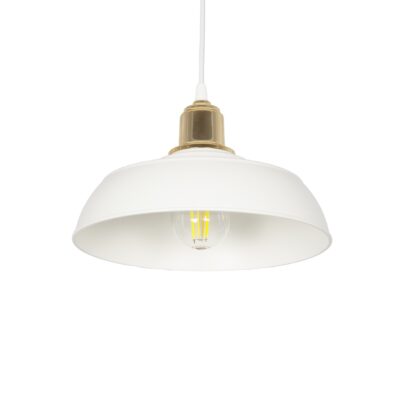 LEDTM® LOAN 203-0281 Μοντέρνο Κρεμαστό Φωτιστικό Οροφής με Ντουί 1 x E27 AC 220-240V IP20 - Λευκό & Χρυσό  -Μ25.5 x Π25.5 x Υ17cm