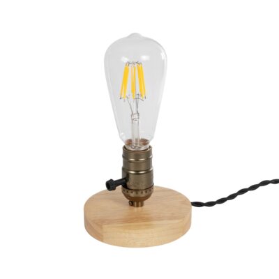 LEDTM® NOX 77701 Μοντέρνο Επιτραπέζιο Φωτιστικό Πορτατίφ με Ντουί 1 x E27 AC 220-240V IP20 - Μπεζ & Μπρούτζινο - Μ12 x Π12 x Υ9cm