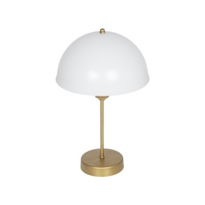 LEDTM® GAZETA 203-0304 Μοντέρνο Επιτραπέζιο Φωτιστικό Πορτατίφ με Ντουί 1 x E27 AC 220-240V IP20 - Λευκό Δίαφανο & Μπρονζέ  - Μ25 x Π25 x Υ39cm