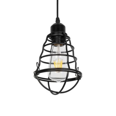 LEDTM® ALDO 999-0096 Vintage Κρεμαστό Φωτιστικό Οροφής με Ντουί 1 x E27 AC 220-240V IP20 - Μαύρο - Μ15 x Π15 x Υ24cm