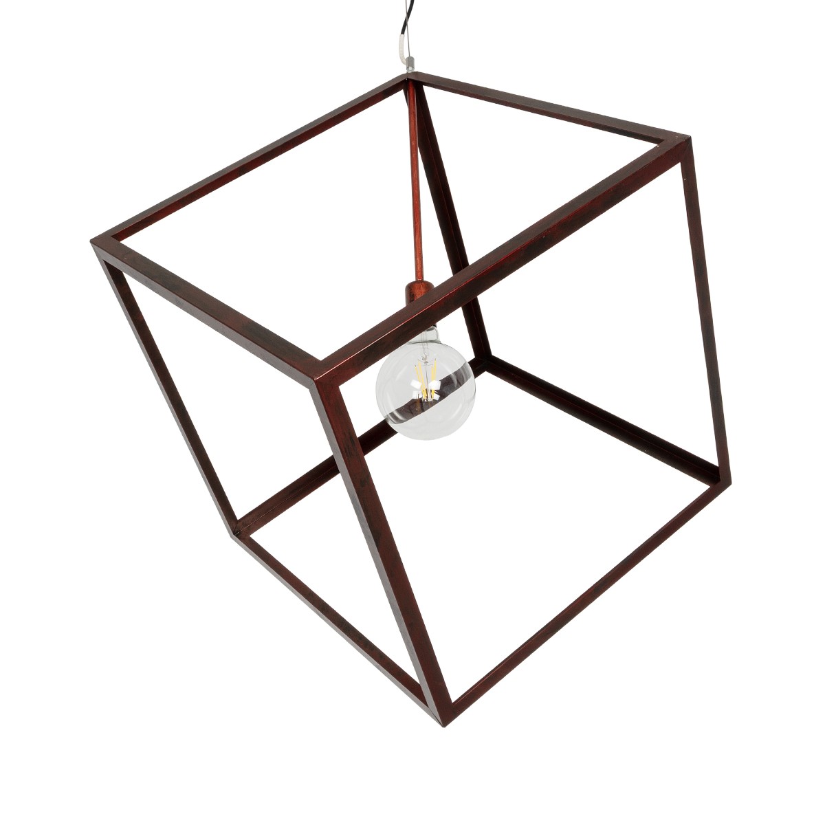LEDTM® CUBE 999-0216 Μοντέρνο Κρεμαστό Φωτιστικό Οροφής με Ντουί 1 x E27 AC 220-240V IP20 - Χάλκινο - Μ70 x Π70 x Υ87cm