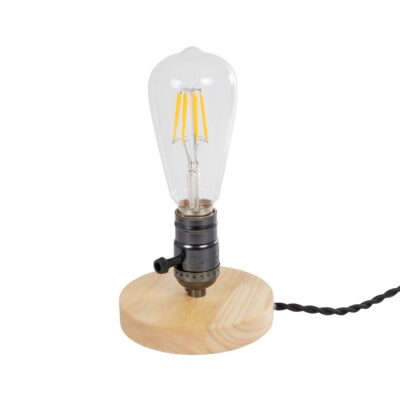 LEDTM® NOX 77700 Μοντέρνο Επιτραπέζιο Φωτιστικό Πορτατίφ με Ντουί 1 x E27 AC 220-240V IP20 - Μπεζ & Μαύρο - Μ12 x Π12 x Υ9cm