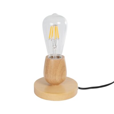 LEDTM® ROUND 99402 Μοντέρνο Επιτραπέζιο Φωτιστικό Πορτατίφ με Ντουί 1 x E27 AC 220-240V IP20 - Μπεζ - M12 x Π12 x Υ10cm