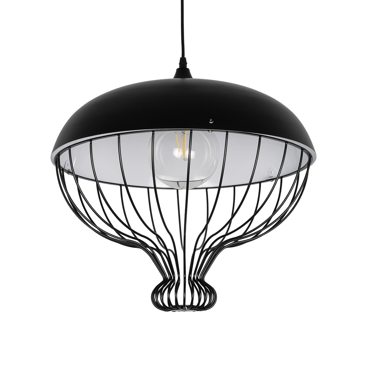 LEDTM® SOBRINO 999-0112 Vintage Κρεμαστό Φωτιστικό Οροφής με Ντουί 1 x E27 AC 220-240V IP20 - Μαύρο - Μ45 x Π45 x Υ45cm