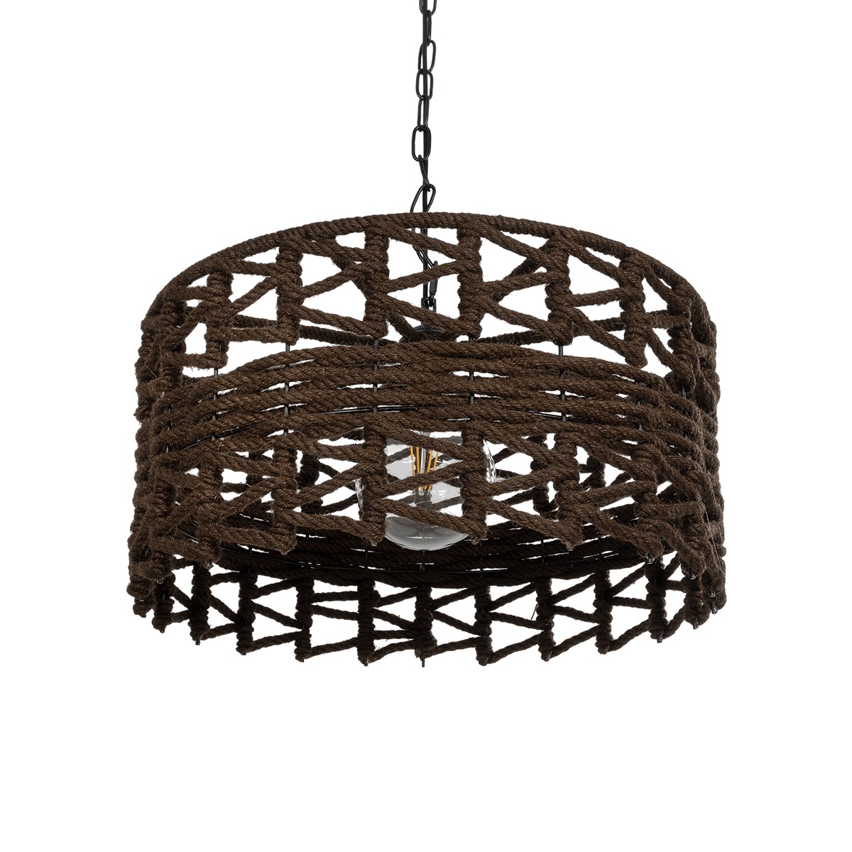 LEDTM® VERA 999-0069 Boho Κρεμαστό Φωτιστικό Οροφής με Ντουί 1 x E27 AC 220-240V IP20 - Καφέ - Μ50 x Π50 x Υ25cm