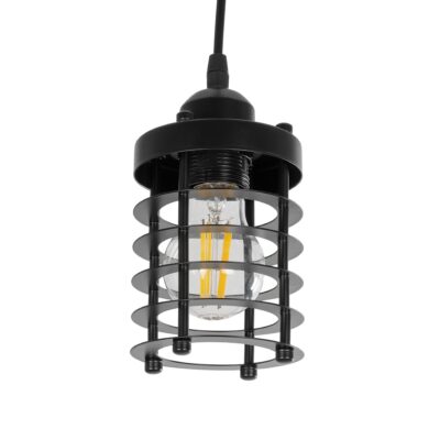 LEDTM® DARSEY 999-0227 Vintage Κρεμαστό Φωτιστικό Οροφής με Ντουί 1 x E27 AC 220-240V IP20 - Μαύρο - Μ10 x Π10 x Υ19cm