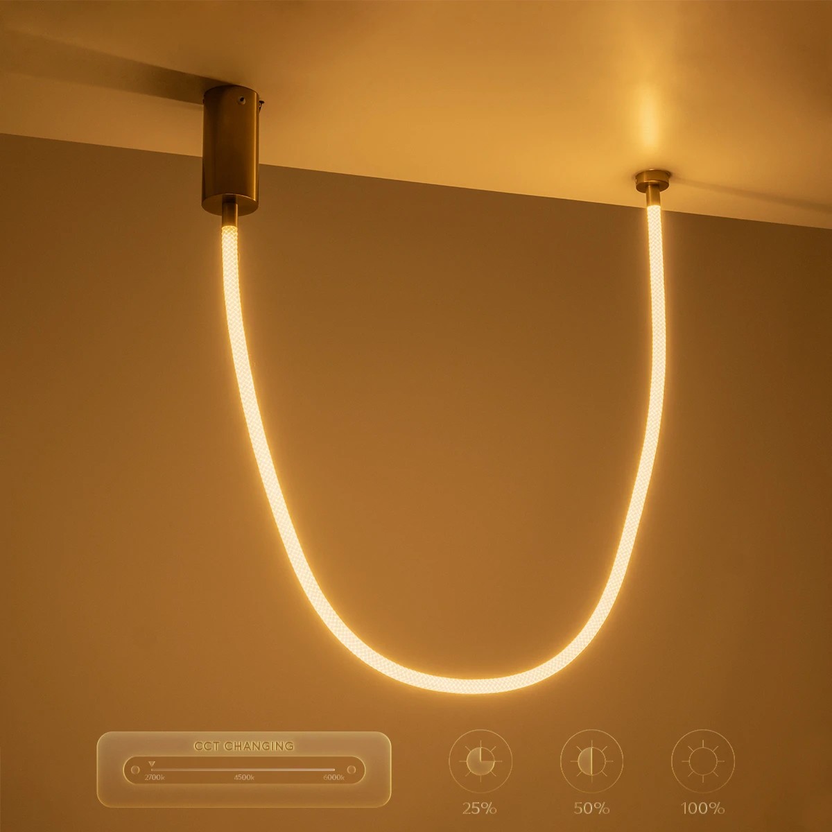 kelvo® GLOW KLV-101-0155-V2 Φωτιστικό Οροφής / Απλίκα LED 27W 2700lm 360° AC 220-240V IP20 Ρυθμιζόμενο Λευκό CCT με Χειριστήριο από 2700K έως 6000K Dimmable - Lumileds SMD Chip - Χρυσό Πλατίνα - Μ90 x Π9 x Υ95cm - 3 Χρόνια Εγγύηση - Image 13