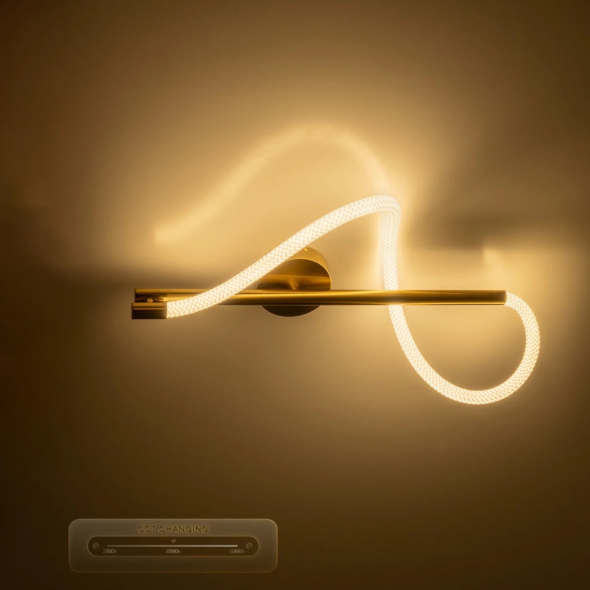 kelvo® GLOW KLV-101-0168-V2 Φωτιστικό Οροφής LED 24W 2400lm 360° AC 220-240V IP20 Ρυθμιζόμενο Λευκό CCT με On/Off 2700K/4500K/6000K - Lumileds SMD Chip - Χρυσό Πλατίνα - Μ30 x Π15 x Υ70cm - 3 Χρόνια Εγγύηση - Image 11