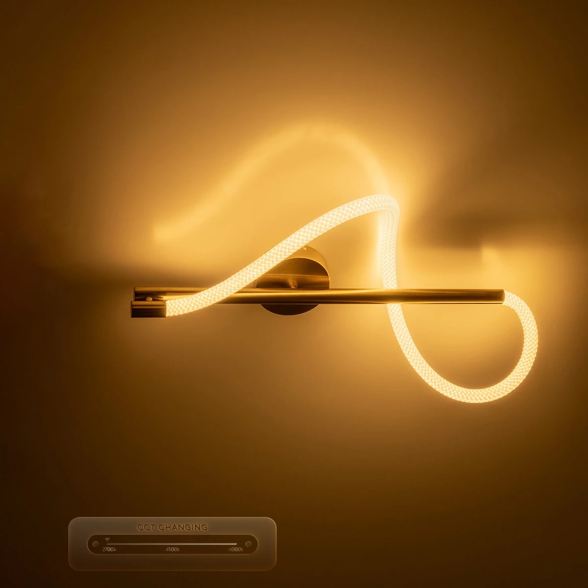 kelvo® GLOW KLV-101-0168-V2 Φωτιστικό Οροφής LED 24W 2400lm 360° AC 220-240V IP20 Ρυθμιζόμενο Λευκό CCT με On/Off 2700K/4500K/6000K - Lumileds SMD Chip - Χρυσό Πλατίνα - Μ30 x Π15 x Υ70cm - 3 Χρόνια Εγγύηση - Image 10