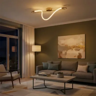 kelvo® GLOW KLV-101-0169-V2 Φωτιστικό Οροφής LED 18W 1800lm 360° AC 220-240V IP20 Ρυθμιζόμενο Λευκό CCT με On/Off 2700K/4500K/6000K - Lumileds SMD Chip - Χρυσό Πλατίνα - Μ30 x Π15 x Υ70cm - 3 Χρόνια Εγγύηση