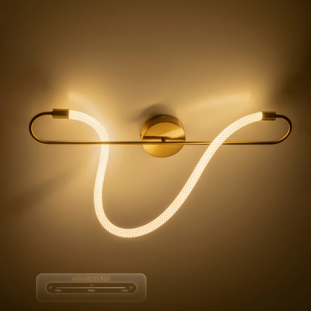kelvo® GLOW KLV-101-0169-V2 Φωτιστικό Οροφής LED 18W 1800lm 360° AC 220-240V IP20 Ρυθμιζόμενο Λευκό CCT με On/Off 2700K/4500K/6000K - Lumileds SMD Chip - Χρυσό Πλατίνα - Μ30 x Π15 x Υ70cm - 3 Χρόνια Εγγύηση - Image 11