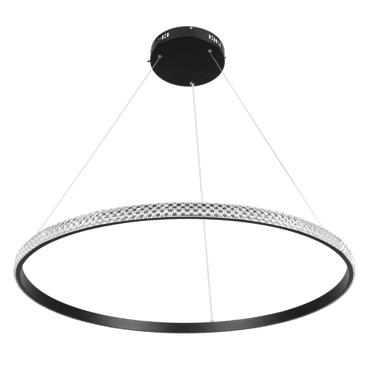 kelvo® DIAMOND KLV-101-0231 Κρεμαστό Φωτιστικό Οροφής LED 67W 6700lm 180° AC 220-240V IP20 Ρυθμιζόμενο Λευκό CCT με Χειριστήριο από 2700K έως 6000K Dimmable - Lumileds SMD Chip - Μαύρο Ματ - Μ80 x Π80 x Υ3cm - 3 Χρόνια Εγγύηση - Image 3