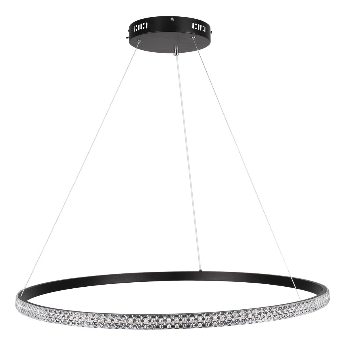 kelvo® DIAMOND KLV-101-0231 Κρεμαστό Φωτιστικό Οροφής LED 67W 6700lm 180° AC 220-240V IP20 Ρυθμιζόμενο Λευκό CCT με Χειριστήριο από 2700K έως 6000K Dimmable - Lumileds SMD Chip - Μαύρο Ματ - Μ80 x Π80 x Υ3cm - 3 Χρόνια Εγγύηση - Image 5