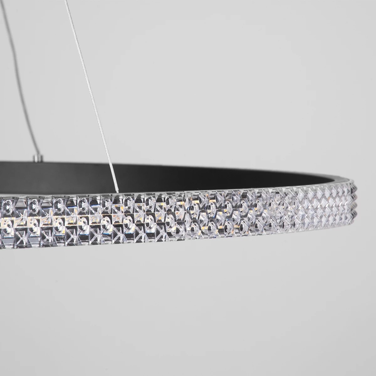 kelvo® DIAMOND KLV-101-0231 Κρεμαστό Φωτιστικό Οροφής LED 67W 6700lm 180° AC 220-240V IP20 Ρυθμιζόμενο Λευκό CCT με Χειριστήριο από 2700K έως 6000K Dimmable - Lumileds SMD Chip - Μαύρο Ματ - Μ80 x Π80 x Υ3cm - 3 Χρόνια Εγγύηση - Image 6