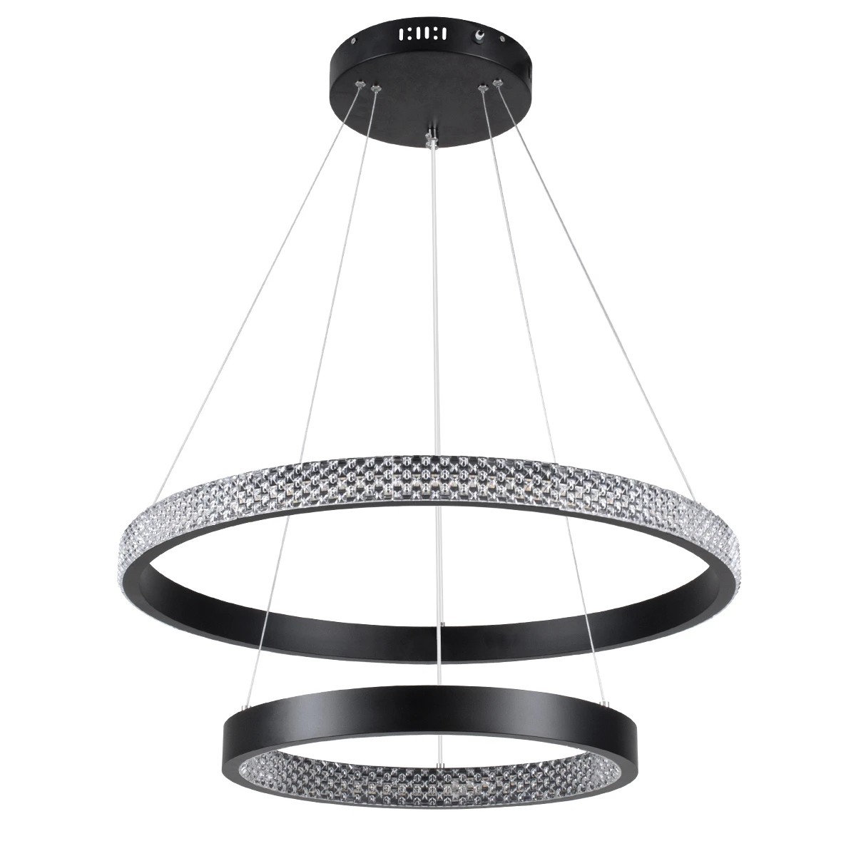 kelvo® DIAMOND KLV-101-0235-V2 Κρεμαστό Φωτιστικό Οροφής LED 75W 7500lm 360° AC 220-240V IP20 Ρυθμιζόμενο Λευκό CCT με Χειριστήριο από 2700K έως 6000K Dimmable - Lumileds SMD Chip - Μαύρο Ματ - Μ60 x Π60 x Υ40cm - 3 Χρόνια Εγγύηση - Image 4