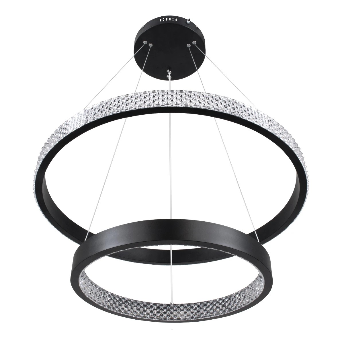kelvo® DIAMOND KLV-101-0235-V2 Κρεμαστό Φωτιστικό Οροφής LED 75W 7500lm 360° AC 220-240V IP20 Ρυθμιζόμενο Λευκό CCT με Χειριστήριο από 2700K έως 6000K Dimmable - Lumileds SMD Chip - Μαύρο Ματ - Μ60 x Π60 x Υ40cm - 3 Χρόνια Εγγύηση - Image 6