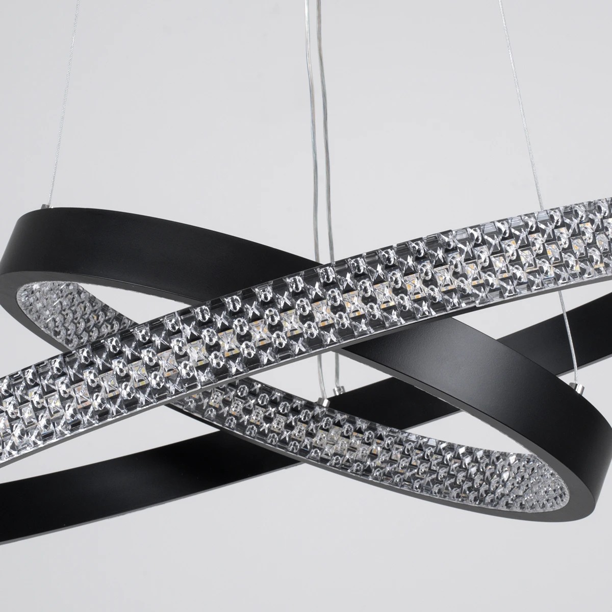 kelvo® DIAMOND KLV-101-0235-V2 Κρεμαστό Φωτιστικό Οροφής LED 75W 7500lm 360° AC 220-240V IP20 Ρυθμιζόμενο Λευκό CCT με Χειριστήριο από 2700K έως 6000K Dimmable - Lumileds SMD Chip - Μαύρο Ματ - Μ60 x Π60 x Υ40cm - 3 Χρόνια Εγγύηση - Image 7