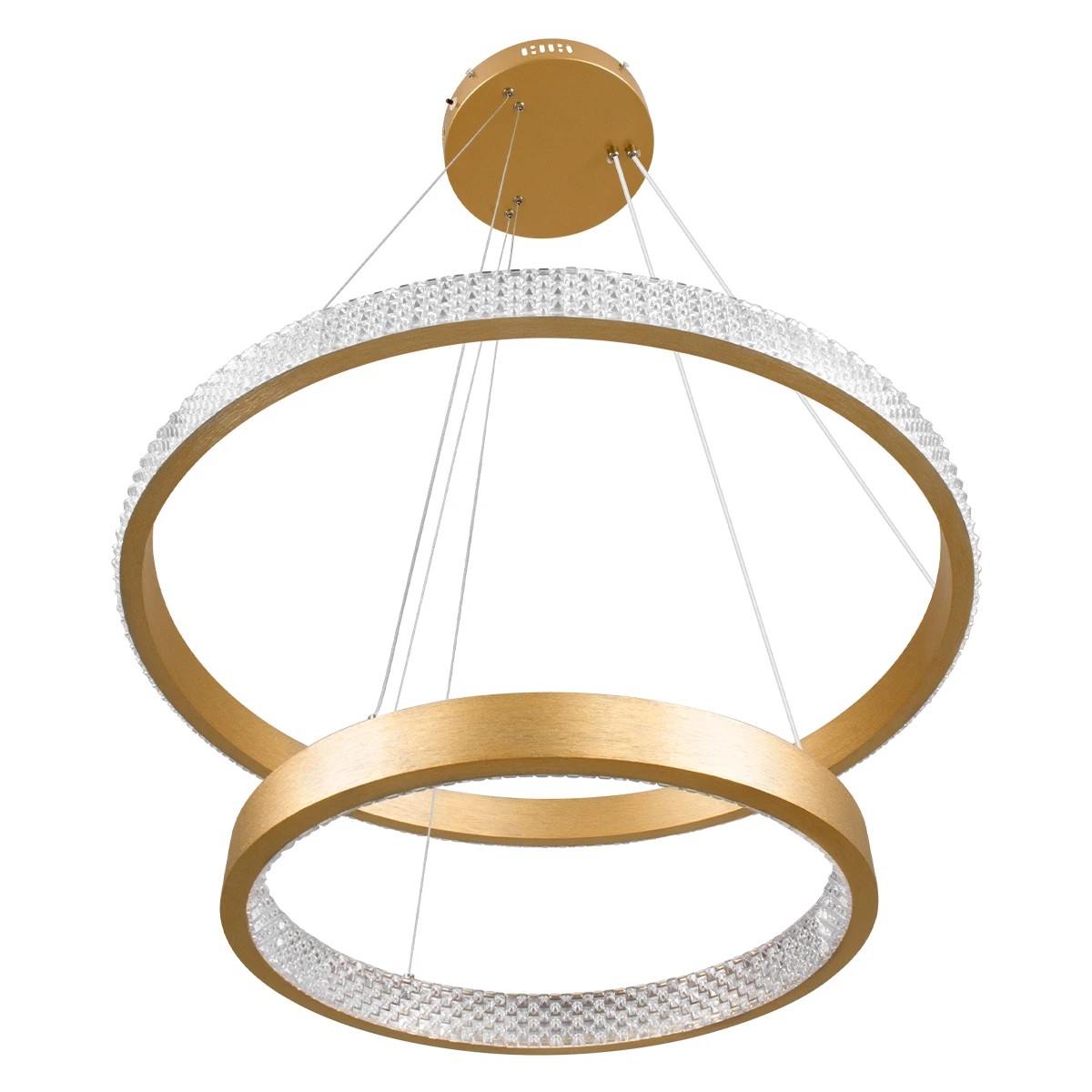 kelvo® DIAMOND KLV-101-0236-V2 Κρεμαστό Φωτιστικό Οροφής LED 75W 7500lm 360° AC 220-240V IP20 Ρυθμιζόμενο Λευκό CCT με Χειριστήριο από 2700K έως 6000K Dimmable - Lumileds SMD Chip - Χρυσό Πλατίνα - Μ60 x Π60 x Υ40cm - 3 Χρόνια Εγγύηση - Image 6