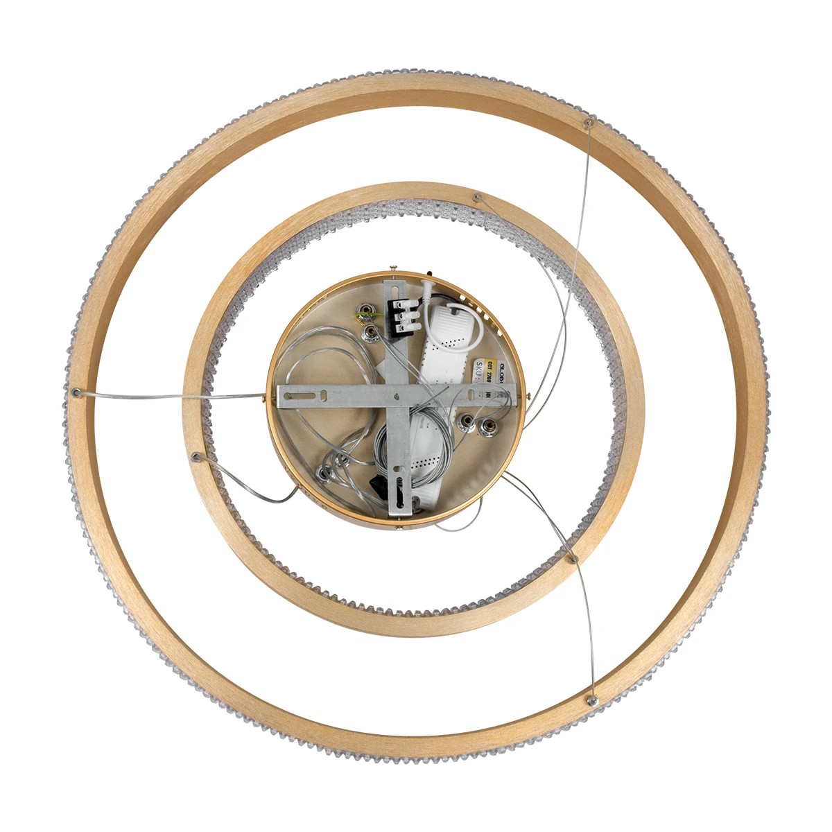 kelvo® DIAMOND KLV-101-0236-V2 Κρεμαστό Φωτιστικό Οροφής LED 75W 7500lm 360° AC 220-240V IP20 Ρυθμιζόμενο Λευκό CCT με Χειριστήριο από 2700K έως 6000K Dimmable - Lumileds SMD Chip - Χρυσό Πλατίνα - Μ60 x Π60 x Υ40cm - 3 Χρόνια Εγγύηση - Image 9