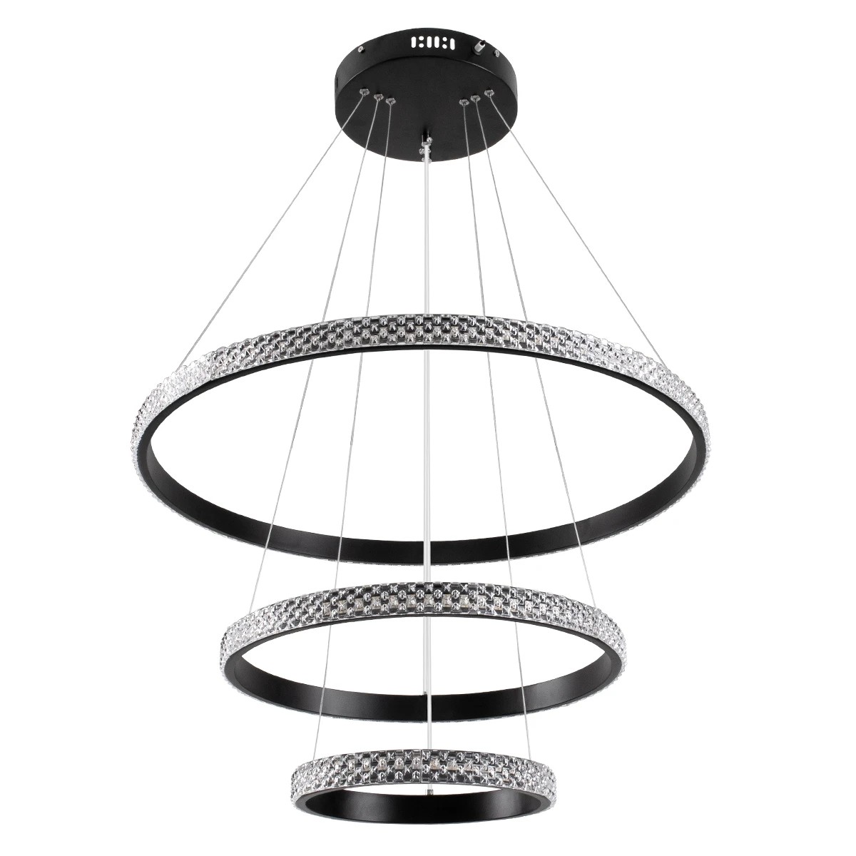 kelvo® DIAMOND KLV-101-0237-V2 Κρεμαστό Φωτιστικό Οροφής LED 100W 10000lm 180° AC 220-240V IP20 Ρυθμιζόμενο Λευκό CCT με Χειριστήριο από 2700K έως 6000K Dimmable - Lumileds SMD Chip - Μαύρο Ματ - Μ60 x Π60 x Υ60cm - 3 Χρόνια Εγγύηση - Image 4