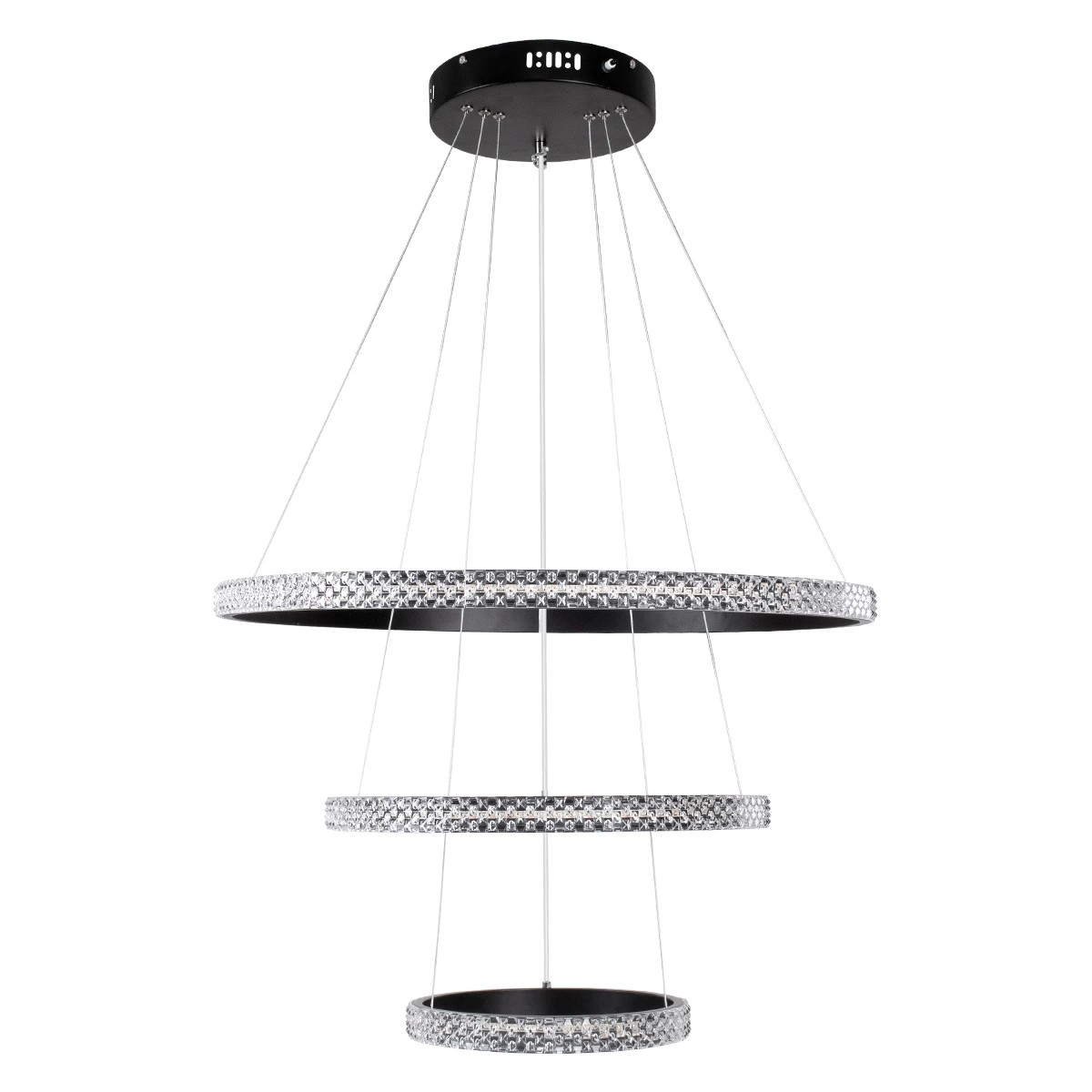 kelvo® DIAMOND KLV-101-0237-V2 Κρεμαστό Φωτιστικό Οροφής LED 100W 10000lm 180° AC 220-240V IP20 Ρυθμιζόμενο Λευκό CCT με Χειριστήριο από 2700K έως 6000K Dimmable - Lumileds SMD Chip - Μαύρο Ματ - Μ60 x Π60 x Υ60cm - 3 Χρόνια Εγγύηση - Image 5