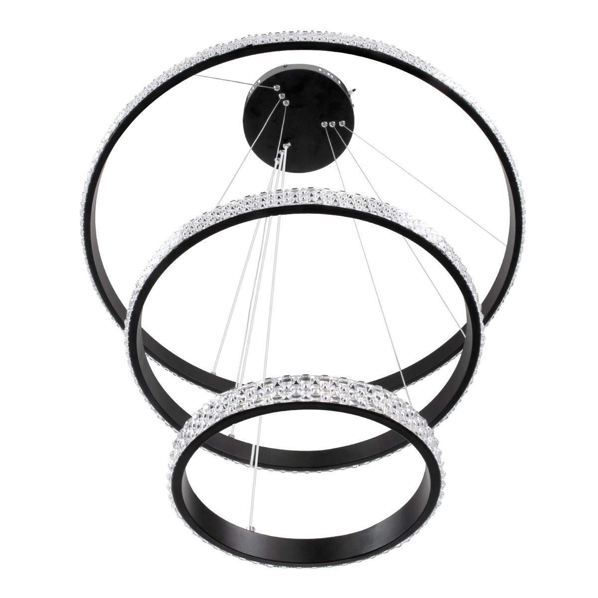 kelvo® DIAMOND KLV-101-0237-V2 Κρεμαστό Φωτιστικό Οροφής LED 100W 10000lm 180° AC 220-240V IP20 Ρυθμιζόμενο Λευκό CCT με Χειριστήριο από 2700K έως 6000K Dimmable - Lumileds SMD Chip - Μαύρο Ματ - Μ60 x Π60 x Υ60cm - 3 Χρόνια Εγγύηση - Image 6