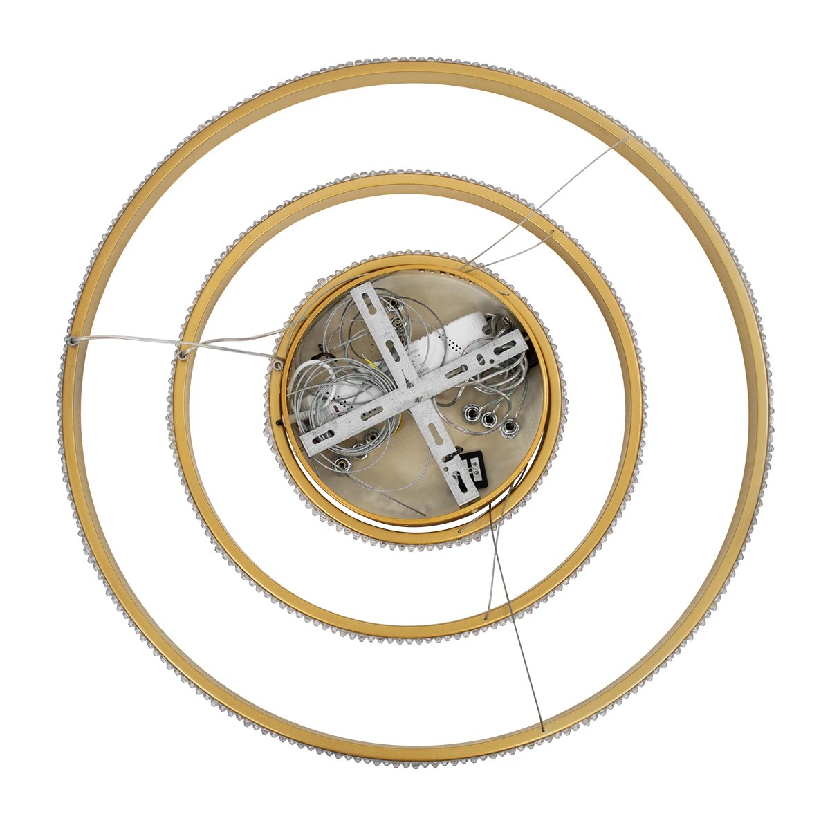kelvo® DIAMOND KLV-101-0238-V2 Κρεμαστό Φωτιστικό Οροφής LED 100W 10000lm 180° AC 220-240V IP20 Ρυθμιζόμενο Λευκό CCT με Χειριστήριο από 2700K έως 6000K Dimmable - Lumileds SMD Chip - Χρυσό Πλατίνα - Μ60 x Π60 x Υ60cm - 3 Χρόνια Εγγύηση - Image 10