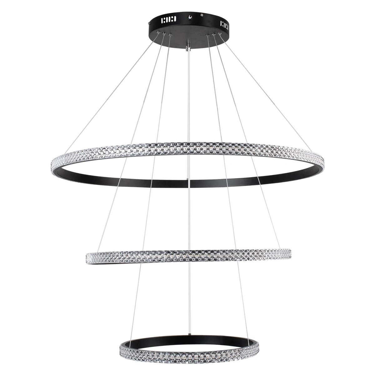 kelvo® DIAMOND KLV-101-0139-V2 Κρεμαστό Φωτιστικό Οροφής LED 120W 12000lm 180° AC 220-240V IP20 Ρυθμιζόμενο Λευκό CCT με Χειριστήριο από 2700K έως 6000K Dimmable - Lumileds SMD Chip - Μαύρο Ματ - Μ80 x Π80 x Υ80cm - 3 Χρόνια Εγγύηση - Image 6