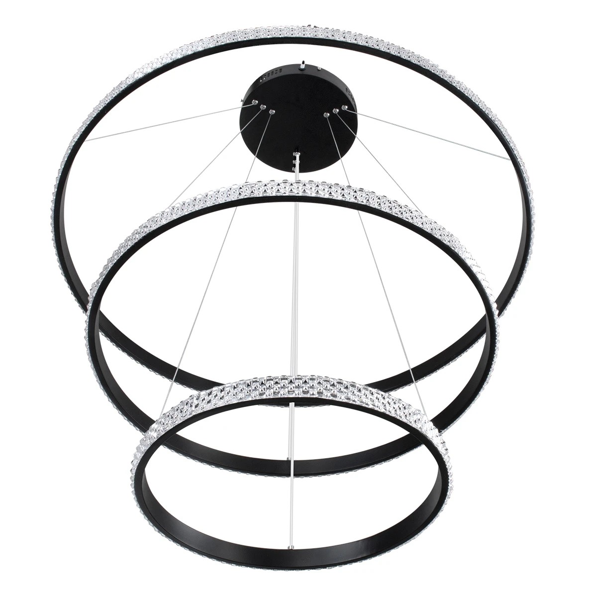 kelvo® DIAMOND KLV-101-0139-V2 Κρεμαστό Φωτιστικό Οροφής LED 120W 12000lm 180° AC 220-240V IP20 Ρυθμιζόμενο Λευκό CCT με Χειριστήριο από 2700K έως 6000K Dimmable - Lumileds SMD Chip - Μαύρο Ματ - Μ80 x Π80 x Υ80cm - 3 Χρόνια Εγγύηση - Image 7