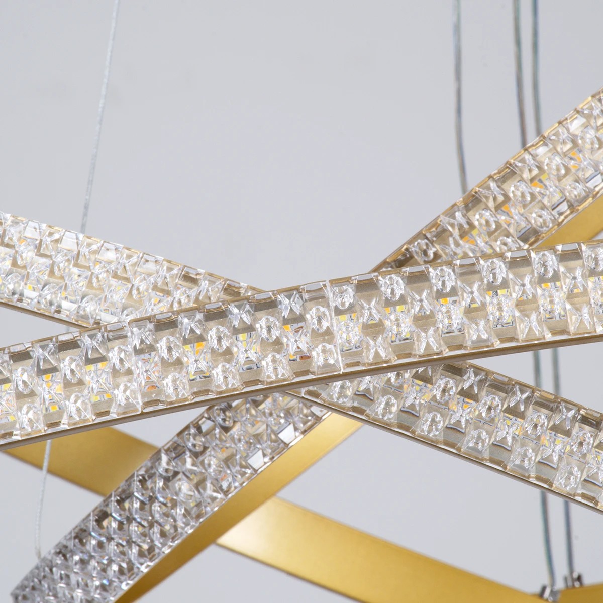 kelvo® DIAMOND KLV-101-0240-V2 Κρεμαστό Φωτιστικό Οροφής LED 120W 12000lm 180° AC 220-240V IP20 Ρυθμιζόμενο Λευκό CCT με Χειριστήριο από 2700K έως 6000K Dimmable - Lumileds SMD Chip - Χρυσό Πλατίνα - Μ80 x Π80 x Υ80cm - 3 Χρόνια Εγγύηση - Image 7
