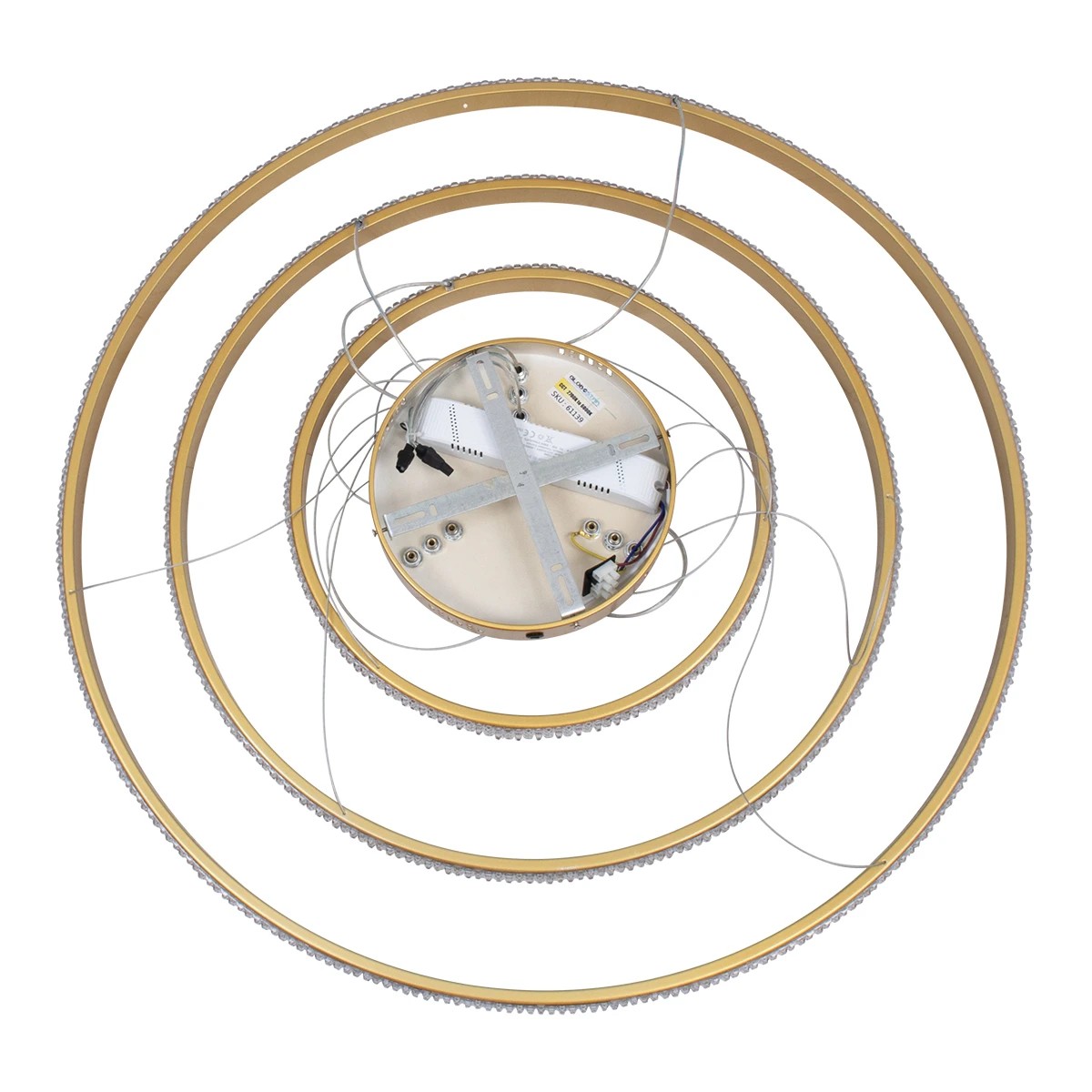 kelvo® DIAMOND KLV-101-0240-V2 Κρεμαστό Φωτιστικό Οροφής LED 120W 12000lm 180° AC 220-240V IP20 Ρυθμιζόμενο Λευκό CCT με Χειριστήριο από 2700K έως 6000K Dimmable - Lumileds SMD Chip - Χρυσό Πλατίνα - Μ80 x Π80 x Υ80cm - 3 Χρόνια Εγγύηση - Image 10