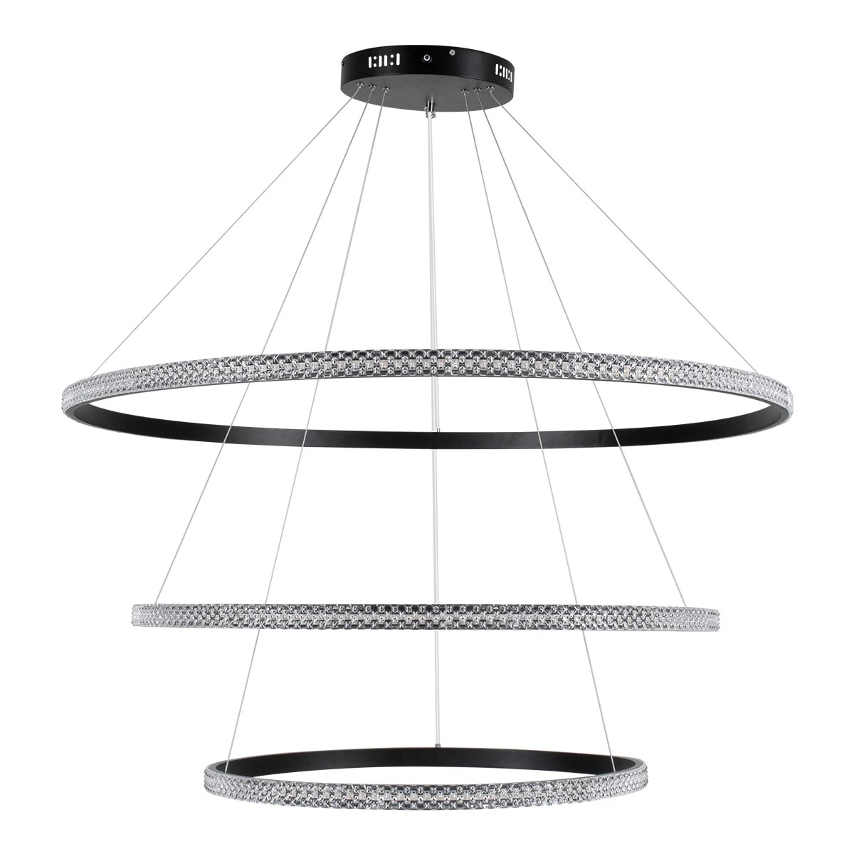 kelvo® DIAMOND KLV-101-0241-V2 Κρεμαστό Φωτιστικό Οροφής LED 150W 15000lm 180° AC 220-240V IP20 Ρυθμιζόμενο Λευκό CCT με Χειριστήριο από 2700K έως 6000K Dimmable - Lumileds SMD Chip - Μαύρο Ματ - Μ100 x Π100 x Υ100cm - 3 Χρόνια Εγγύηση - Image 5