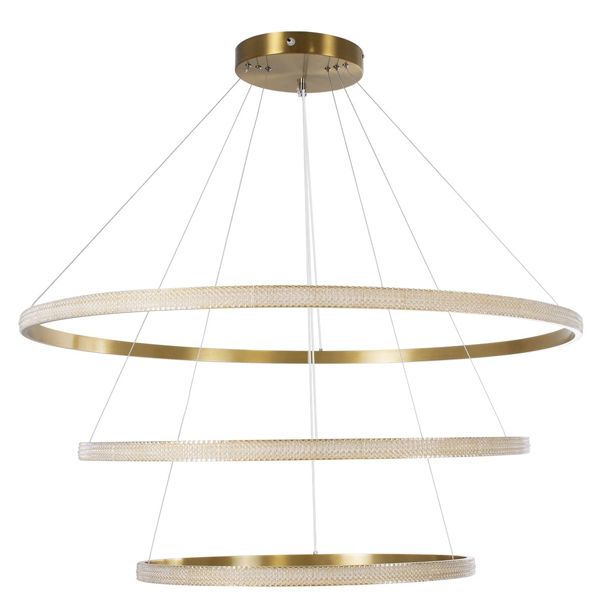 kelvo® DIAMOND KLV-101-0242-V2 Κρεμαστό Φωτιστικό Οροφής LED 150W 15000lm 180° AC 220-240V IP20 Ρυθμιζόμενο Λευκό CCT με Χειριστήριο από 2700K έως 6000K Dimmable - Lumileds SMD Chip - Χρυσό Πλατίνα - Μ100 x Π100 x Υ100cm - 3 Χρόνια Εγγύηση - Image 5