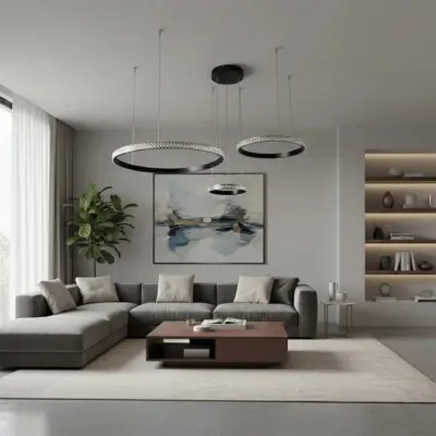 Alternative view of kelvo® DIAMOND KLV-101-0243 Κρεμαστό Φωτιστικό Οροφής LED 100W 10000lm 180° AC 220-240V IP20 Ρυθμιζόμενο Λευκό CCT με Χειριστήριο από 2700K έως 6000K Dimmable - Lumileds SMD Chip - Μαύρο Ματ - Μ110 x Π110 x Υ60cm - 3 Χρόνια Εγγύηση