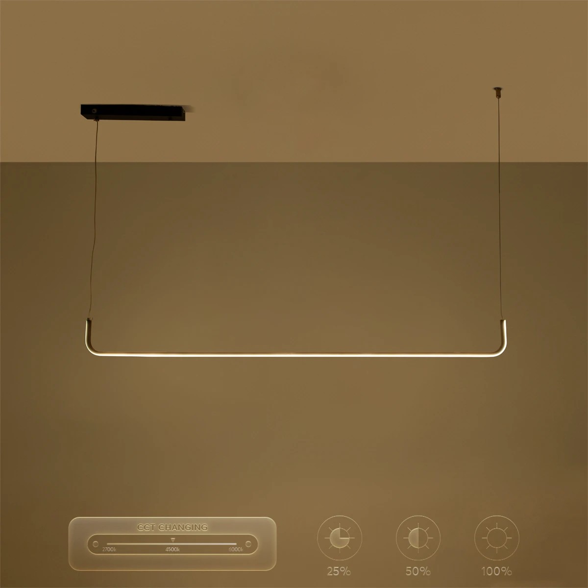 kelvo® LINARIA KLV-101-0255 Κρεμαστό Φωτιστικό Οροφής LED 36W 3600lm 180° AC 220-240V IP20 Ρυθμιζόμενο Λευκό CCT με Χειριστήριο από 2700K έως 6000K Dimmable - Lumileds SMD Chip - Μαύρο Ματ - Μ120 x Π2 x Υ10cm - 3 Χρόνια Εγγύηση - Image 11