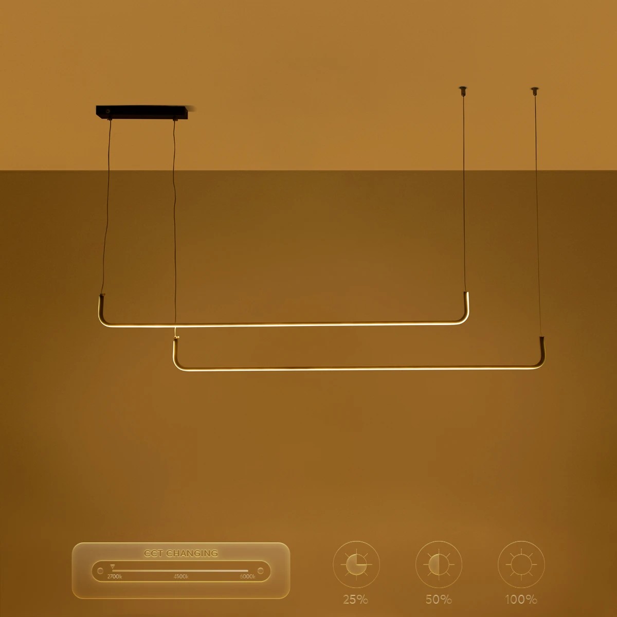 kelvo® LINARIA KLV-101-0258 Κρεμαστό Φωτιστικό Οροφής LED 72W 7200lm 180° AC 220-240V IP20 Ρυθμιζόμενο Λευκό CCT με Χειριστήριο από 2700K έως 6000K Dimmable - Lumileds SMD Chip - Μαύρο Ματ - Μ130 x Π4 x Υ25cm - 3 Χρόνια Εγγύηση - Image 11