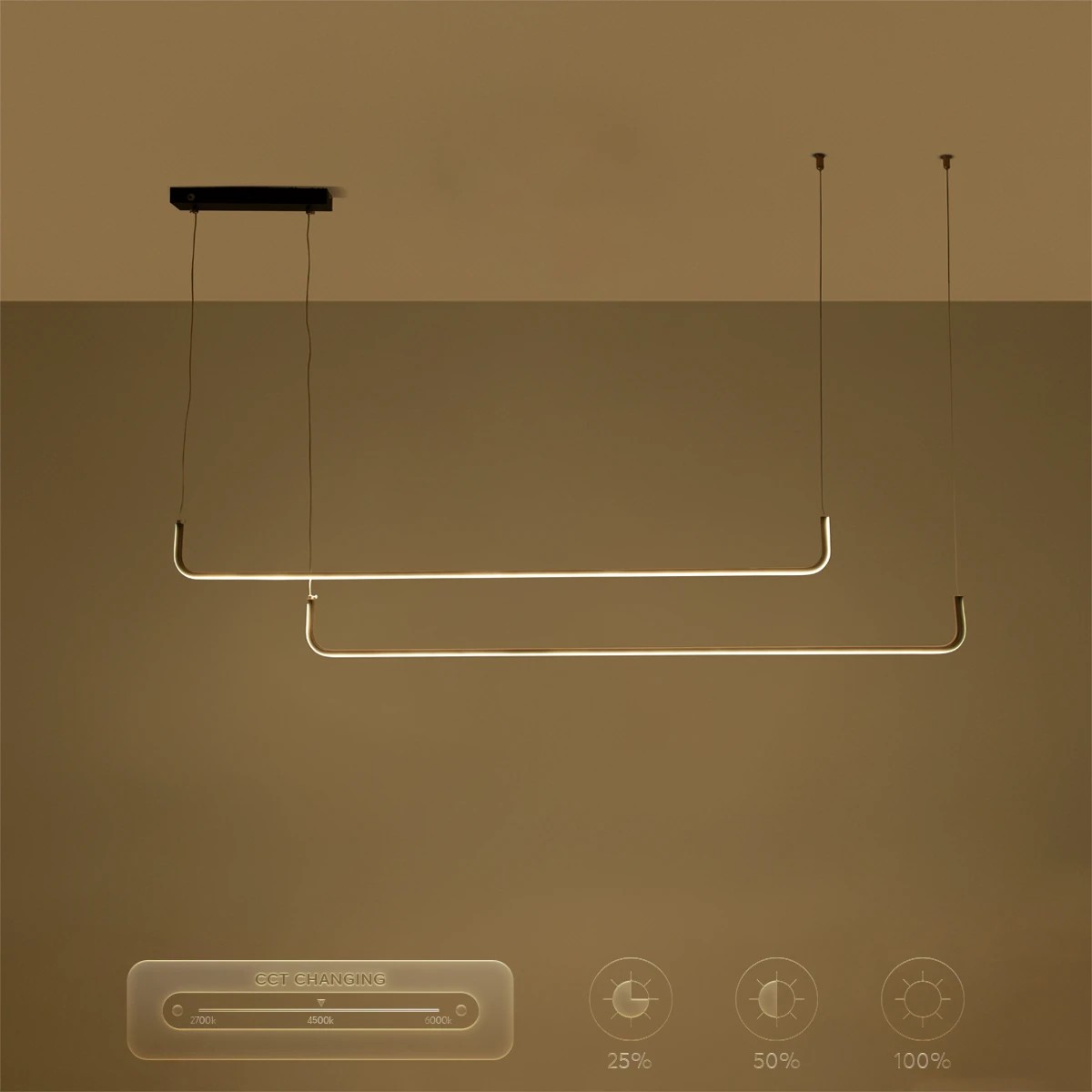 kelvo® LINARIA KLV-101-0258-V2 Κρεμαστό Φωτιστικό Οροφής LED 72W 7200lm 180° AC 220-240V IP20 Ρυθμιζόμενο Λευκό CCT με Χειριστήριο από 2700K έως 6000K Dimmable - Lumileds SMD Chip - Μαύρο Ματ - Μ220 x Π4 x Υ25cm - 3 Χρόνια Εγγύηση - Image 12