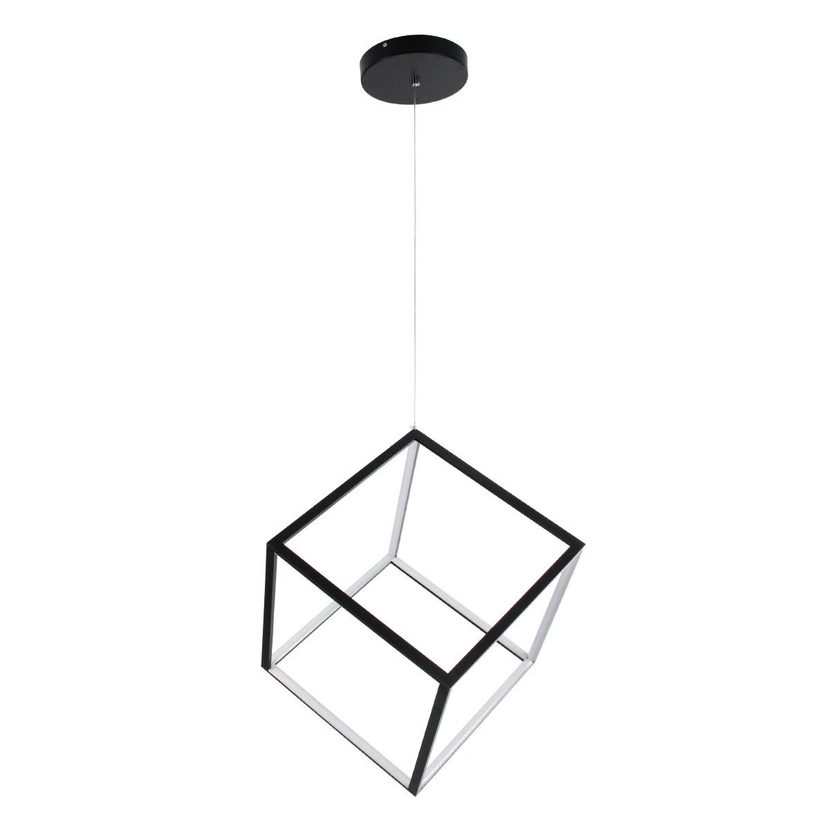 kelvo® KIBOO KLV-101-0261 Κρεμαστό Φωτιστικό Οροφής LED 36W 3600lm 360° AC 220-240V IP20 Ρυθμιζόμενο Λευκό CCT με Χειριστήριο από 2700K έως 6000K Dimmable - Lumileds SMD Chip - Μαύρο Ματ - Μ40 x Π40 x Υ40cm - 3 Χρόνια Εγγύηση - Image 3