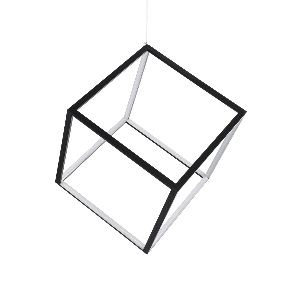 kelvo® KIBOO KLV-101-0261 Κρεμαστό Φωτιστικό Οροφής LED 36W 3600lm 360° AC 220-240V IP20 Ρυθμιζόμενο Λευκό CCT με Χειριστήριο από 2700K έως 6000K Dimmable - Lumileds SMD Chip - Μαύρο Ματ - Μ40 x Π40 x Υ40cm - 3 Χρόνια Εγγύηση - Image 4