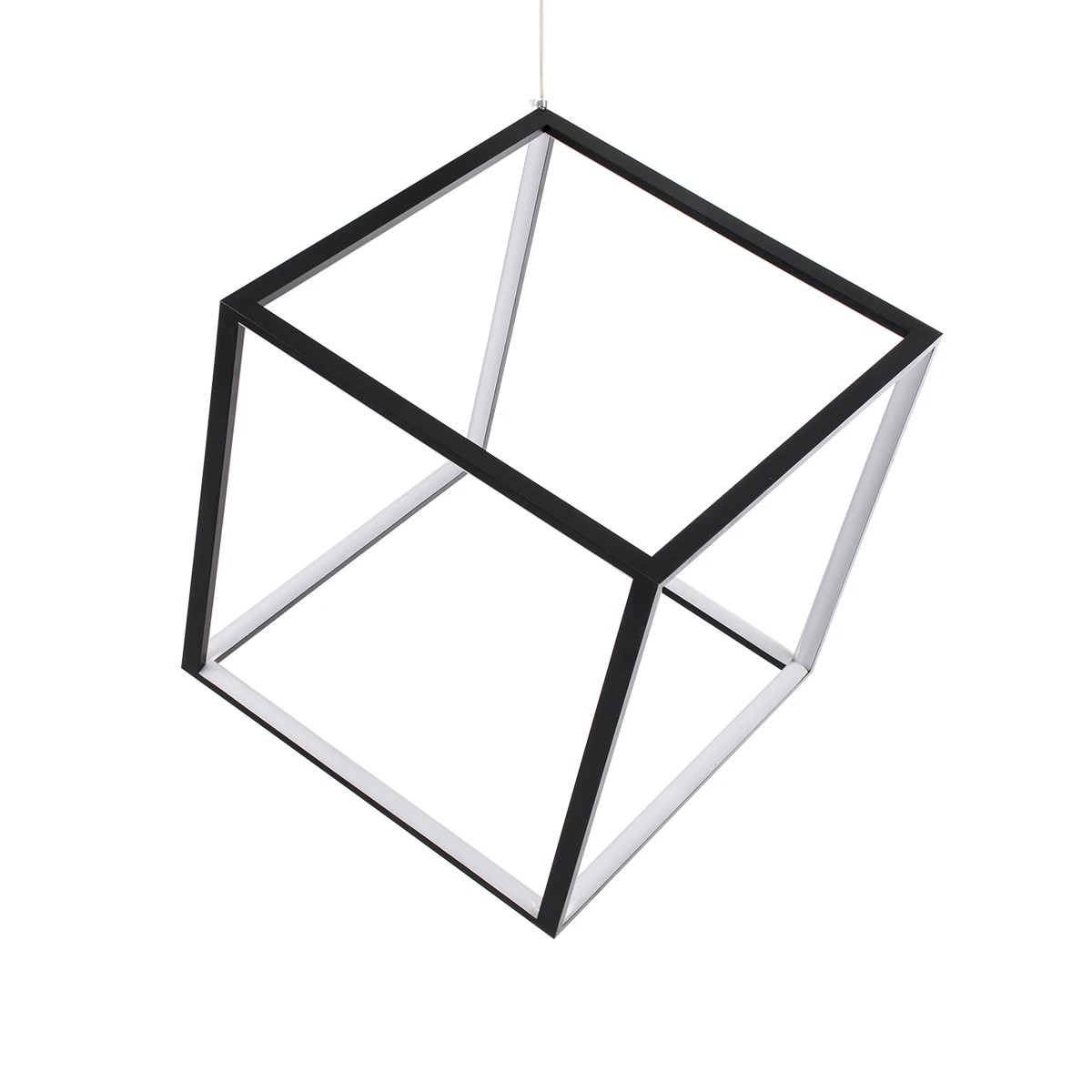 kelvo® KIBOO KLV-101-0261 Κρεμαστό Φωτιστικό Οροφής LED 36W 3600lm 360° AC 220-240V IP20 Ρυθμιζόμενο Λευκό CCT με Χειριστήριο από 2700K έως 6000K Dimmable - Lumileds SMD Chip - Μαύρο Ματ - Μ40 x Π40 x Υ40cm - 3 Χρόνια Εγγύηση - Image 5
