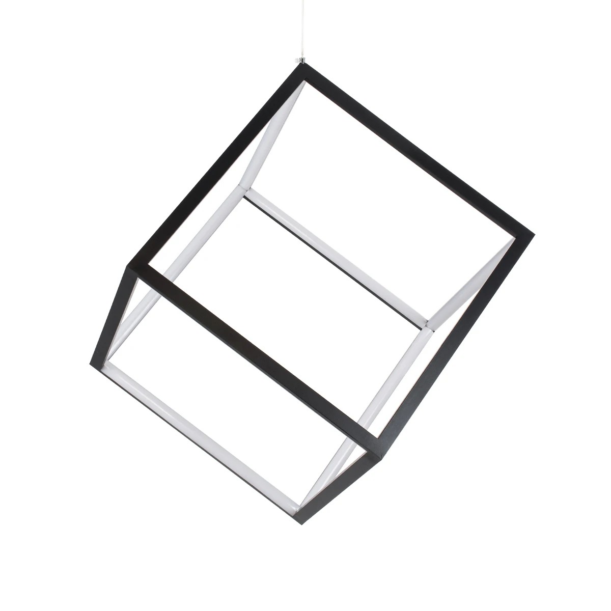 kelvo® KIBOO KLV-101-0261 Κρεμαστό Φωτιστικό Οροφής LED 36W 3600lm 360° AC 220-240V IP20 Ρυθμιζόμενο Λευκό CCT με Χειριστήριο από 2700K έως 6000K Dimmable - Lumileds SMD Chip - Μαύρο Ματ - Μ40 x Π40 x Υ40cm - 3 Χρόνια Εγγύηση - Image 6