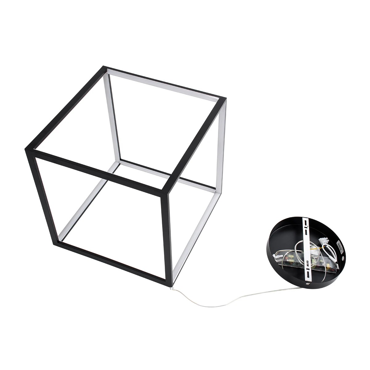 kelvo® KIBOO KLV-101-0261 Κρεμαστό Φωτιστικό Οροφής LED 36W 3600lm 360° AC 220-240V IP20 Ρυθμιζόμενο Λευκό CCT με Χειριστήριο από 2700K έως 6000K Dimmable - Lumileds SMD Chip - Μαύρο Ματ - Μ40 x Π40 x Υ40cm - 3 Χρόνια Εγγύηση - Image 10