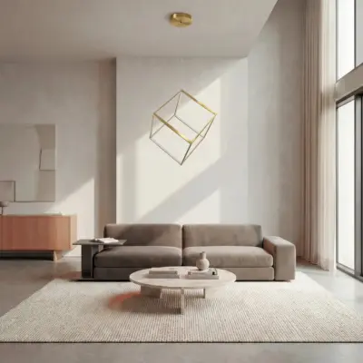 Alternative view of kelvo® KIBOO KLV-101-0262 Κρεμαστό Φωτιστικό Οροφής LED 36W 3600lm 360° AC 220-240V IP20 Ρυθμιζόμενο Λευκό CCT με Χειριστήριο από 2700K έως 6000K Dimmable - Lumileds SMD Chip - Χρυσό Πλατίνα - Μ40 x Π40 x Υ40cm - 3 Χρόνια Εγγύηση