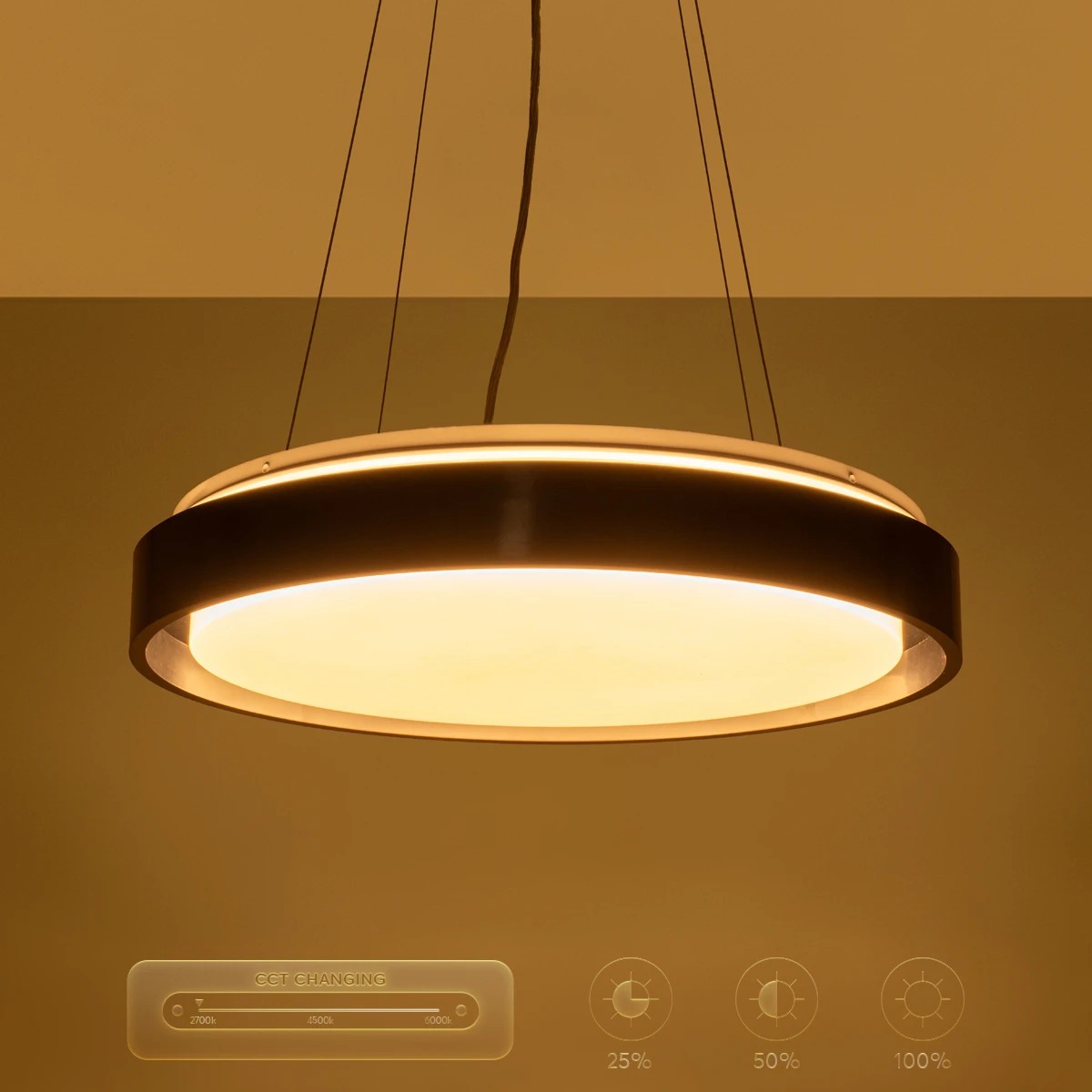 kelvo® BARCHETTA KLV-101-0265 Κρεμαστό Φωτιστικό Οροφής LED 72W 7200lm 120° AC 220-240V IP20 Ρυθμιζόμενο Λευκό CCT με Χειριστήριο από 2700K έως 6000K Dimmable - Lumileds SMD Chip - Μαύρο Ματ - Μ48 x Π48 x Υ8.2cm - 3 Χρόνια Εγγύηση - Image 16