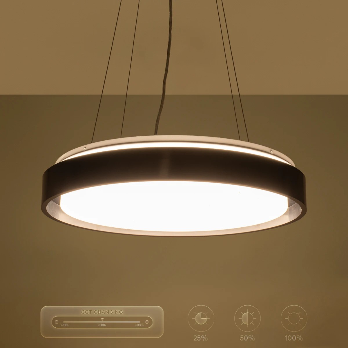kelvo® BARCHETTA KLV-101-0265 Κρεμαστό Φωτιστικό Οροφής LED 72W 7200lm 120° AC 220-240V IP20 Ρυθμιζόμενο Λευκό CCT με Χειριστήριο από 2700K έως 6000K Dimmable - Lumileds SMD Chip - Μαύρο Ματ - Μ48 x Π48 x Υ8.2cm - 3 Χρόνια Εγγύηση - Image 17