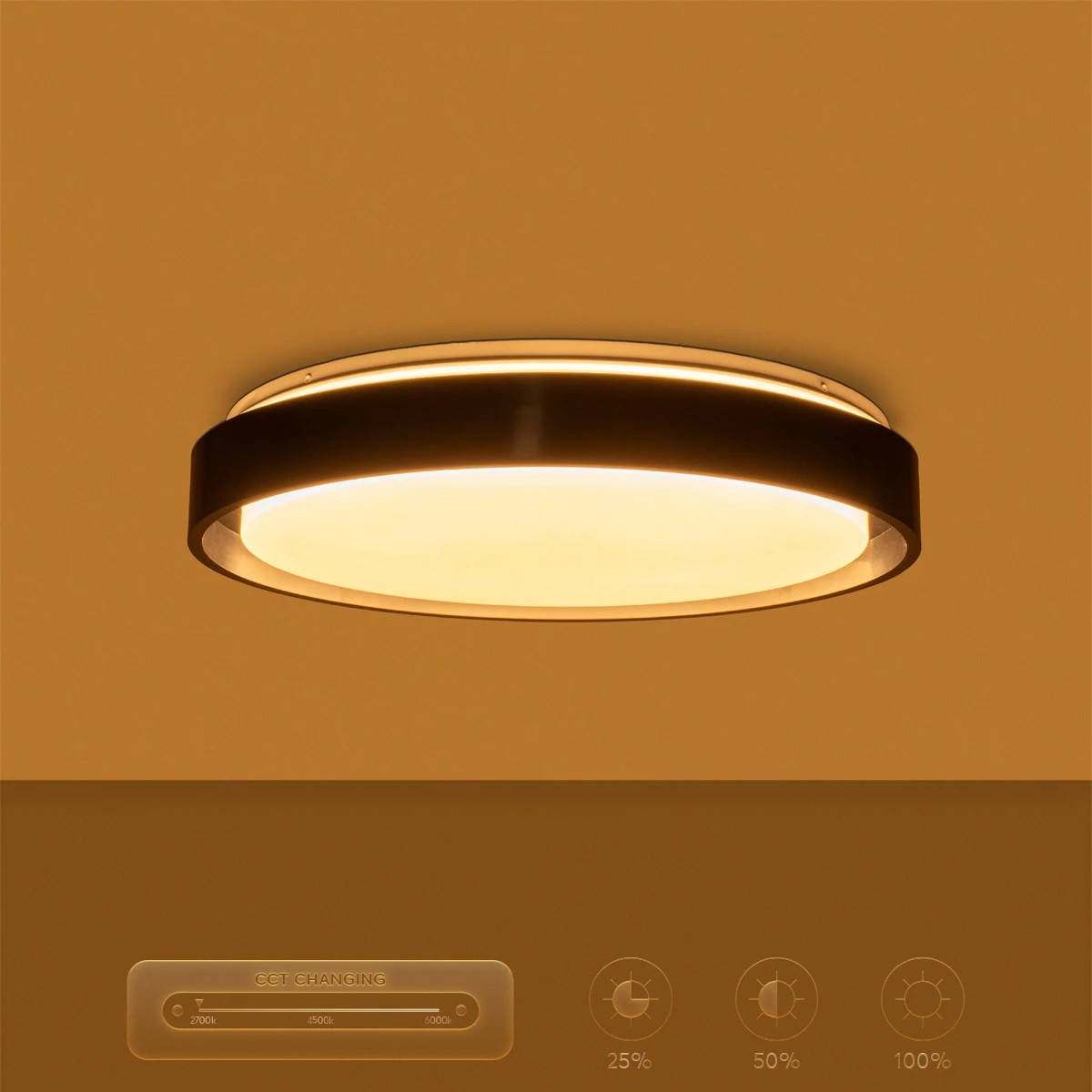 kelvo® BARCHETTA KLV-101-0265-V2 Φωτιστικό Οροφής LED 72W 7200lm 120° AC 220-240V IP20 Ρυθμιζόμενο Λευκό CCT με Χειριστήριο από 2700K έως 6000K Dimmable - Lumileds SMD Chip - Μαύρο Ματ - Μ48 x Π48 x Υ8.2cm - 3 Χρόνια Εγγύηση - Image 15