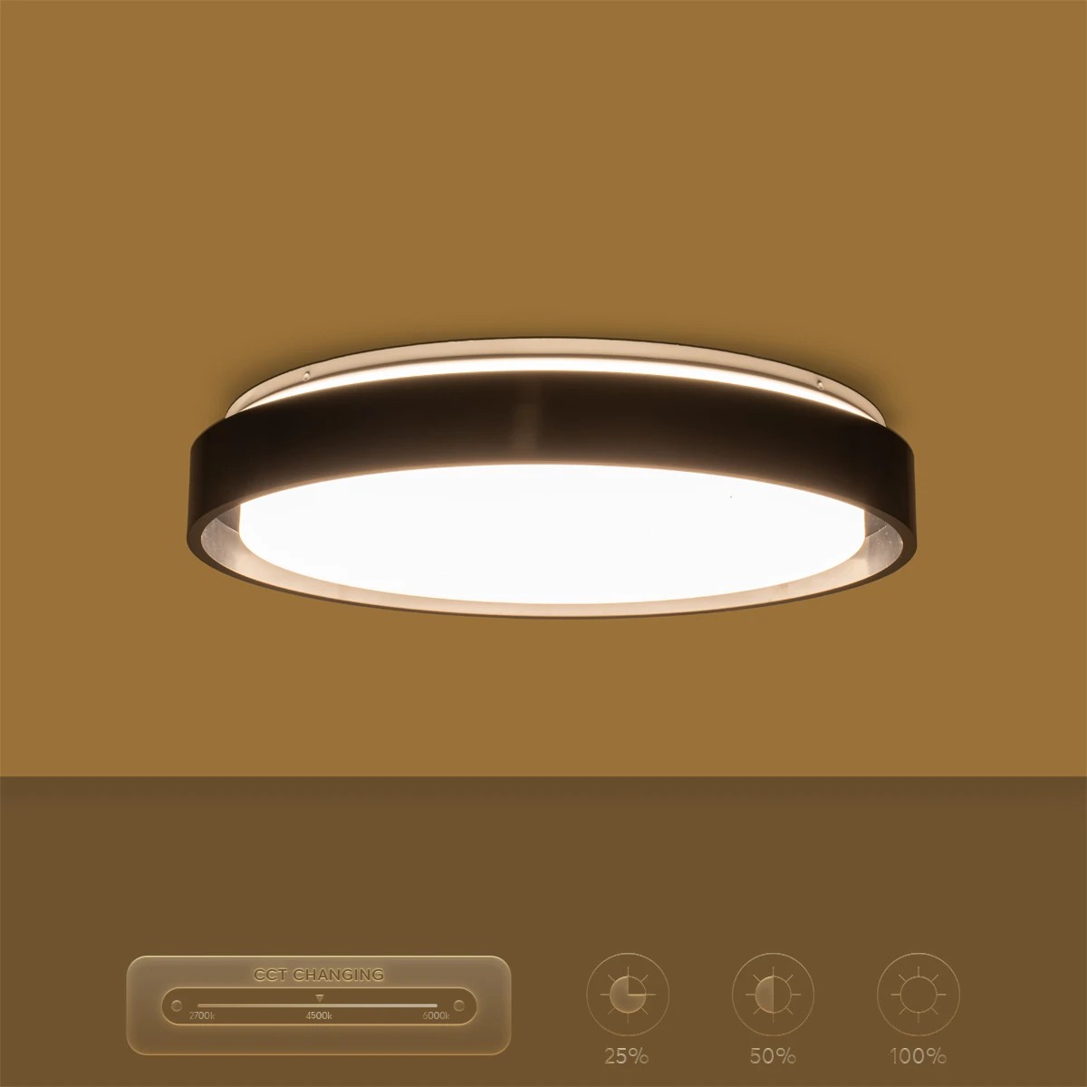 kelvo® BARCHETTA KLV-101-0265-V2 Φωτιστικό Οροφής LED 72W 7200lm 120° AC 220-240V IP20 Ρυθμιζόμενο Λευκό CCT με Χειριστήριο από 2700K έως 6000K Dimmable - Lumileds SMD Chip - Μαύρο Ματ - Μ48 x Π48 x Υ8.2cm - 3 Χρόνια Εγγύηση - Image 16